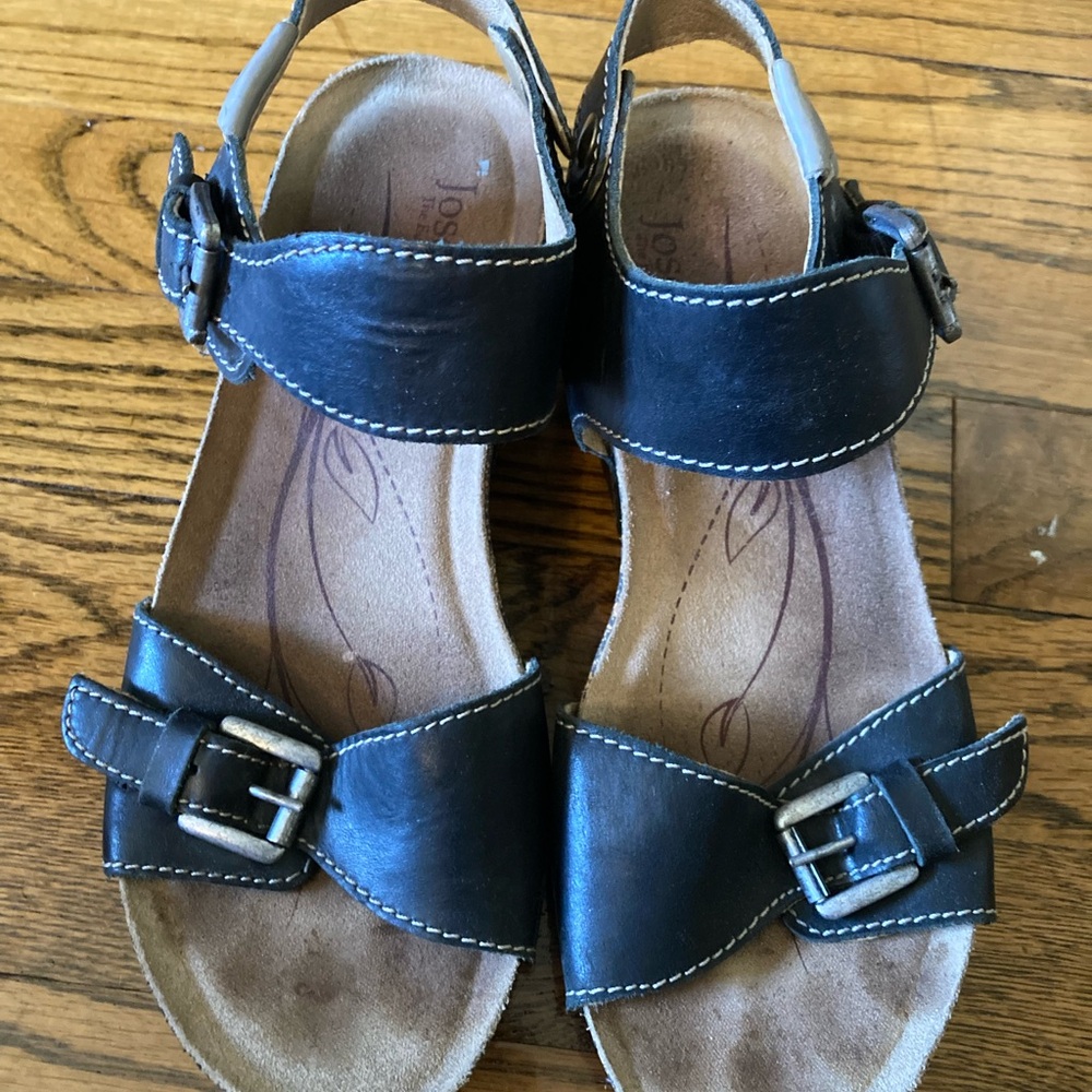 Joseph Seibel Stylish Black Leather Sandals